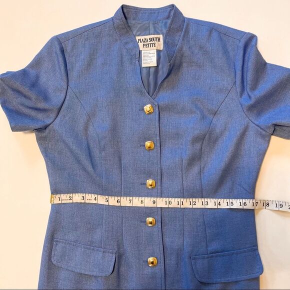 Vintage Button Down Blue Dress 10P - Picture 6 of 7